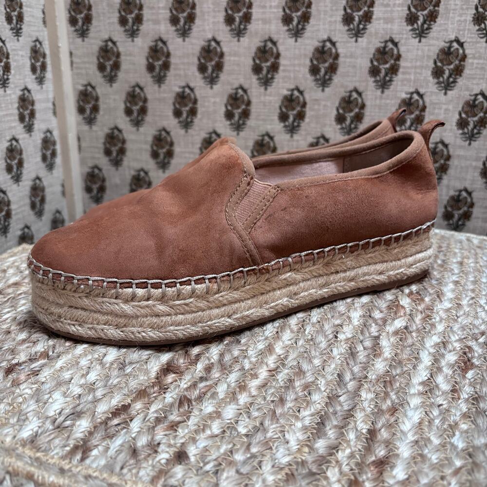 Sam Edelman Carrin Suede Platform Espadrille Loafers 8.5 Euro Vaca Coastal Boho